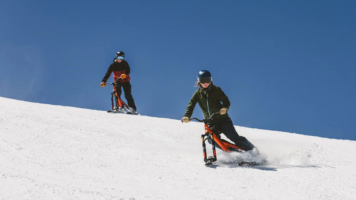 A SNO-GO ski bike on the snow at Whitefish Mountain Resort