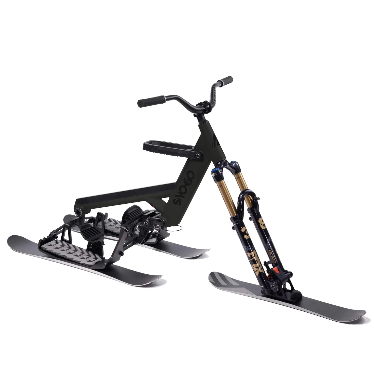 SNO-GO SHIFTed ski bike in black with a front suspension fork